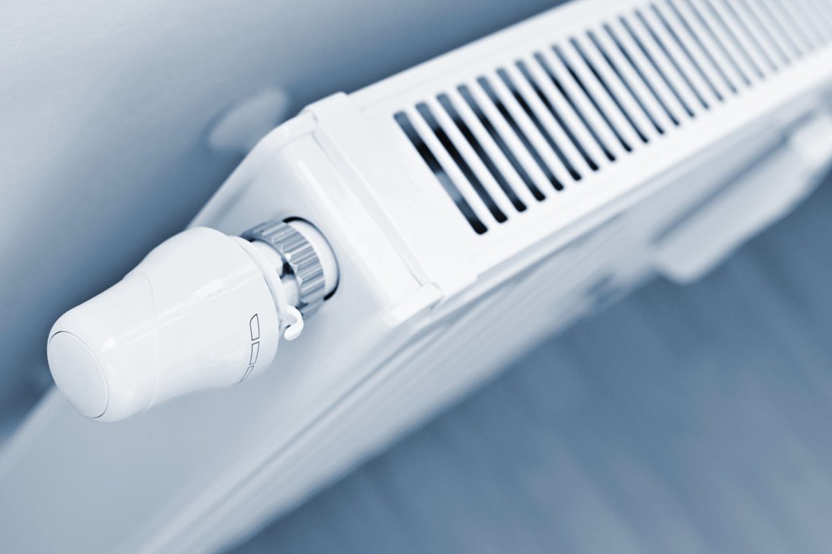Photo of house interior with radiator - heating. Concept for house heating and winter season.